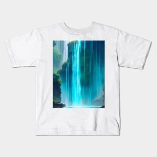 Blue fine-art turquoise artwork Kids T-Shirt